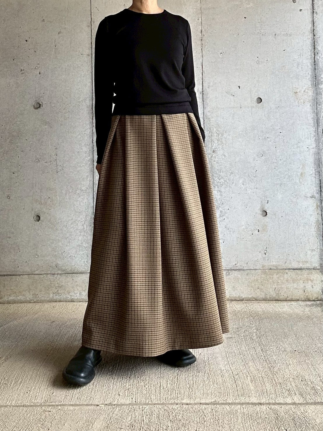 チェックのウールライクポリエステル